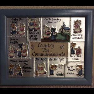 Country Ten Commandments wall picture